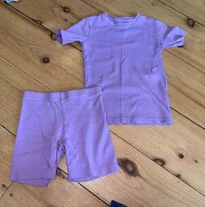 Primary Organic Cotton Short Sleeve Pajamas Purple Shorts Set Size 6